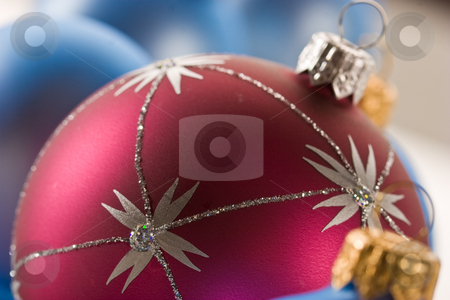 Christmas ball Christmas ball stock photo, Holiday series: red and blue christms ball by Gennady Kravetsky