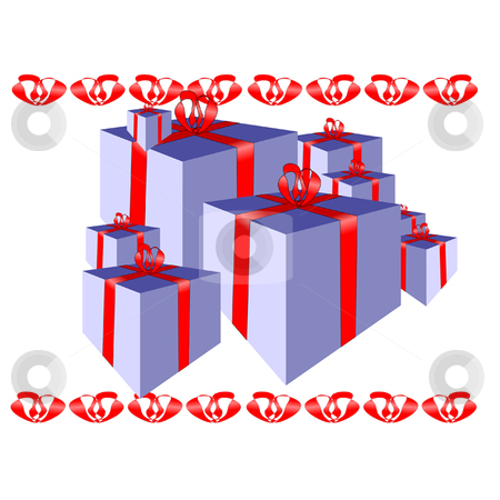 Christmas Christmas stock vector clipart, Christmas presents with ribbon and bow by Ira J Lyles Jr