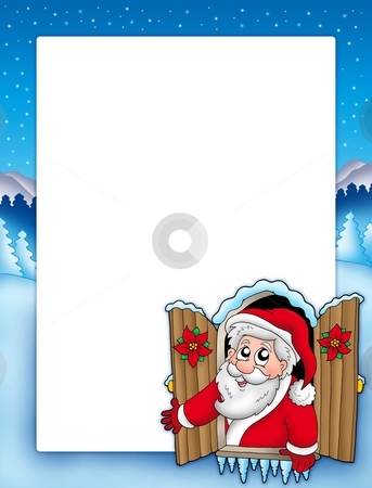 To use this stock image in your creative project, please select the size you need over to the right and click the "Add to Cart" button.
Your downloaded image will come with the Cutcaster watermark removed so don’t worry about the watermark you see on this page. Christmas frame with Santa in window stock photo, Christmas frame with Santa in window - color illustration. by Klara Viskova