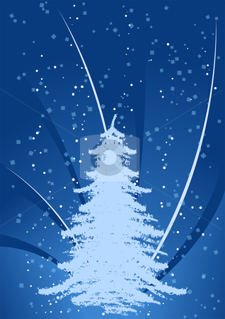Background with Christmas tree Background with Christmas tree stock vector clipart, Abstract background with Christmas tree and snow-flakes by Vadym Nechyporenko