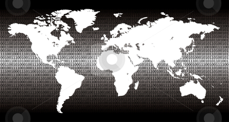 Binary world Binary world stock vector clipart, Detailed binary world - vector illustration by Ilyes Laszlo