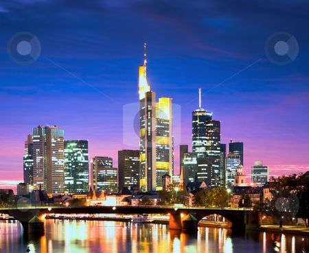 To use this stock image in your creative project, please select the size you need over to the right and click the "Add to Cart" button.
Your downloaded image will come with the Cutcaster watermark removed so don’t worry about the watermark you see on this page. Frankfurt am Main stock photo, Frankfurt's skyline after sunset by Interlight