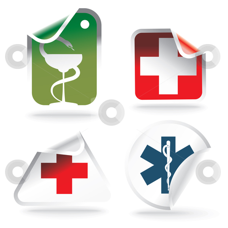To use this stock image in your creative project, please select the size you need over to the right and click the "Add to Cart" button.
Your downloaded image will come with the Cutcaster watermark removed so don’t worry about the watermark you see on this page. Medical symbols on stickers stock vector clipart, Medical symbols on stickers - vector illustration by ojal_2