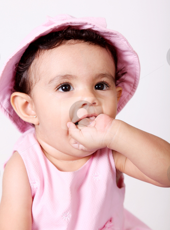 To use this stock image in your creative project, please select the size you need over to the right and click the "Add to Cart" button.
Your downloaded image will come with the Cutcaster watermark removed so don’t worry about the watermark you see on this page. Baby stock photo, Beautiful baby with hand in mouth. White background by Giuseppe Ramos