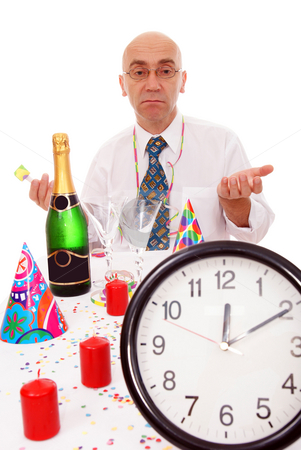 To use this stock image in your creative project, please select the size you need over to the right and click the "Add to Cart" button.
Your downloaded image will come with the Cutcaster watermark removed so don’t worry about the watermark you see on this page. Man at the table stock photo, Lonely man in new year on white background by Jolanta Dabrowska