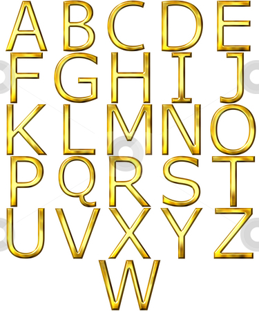 3d golden letter d