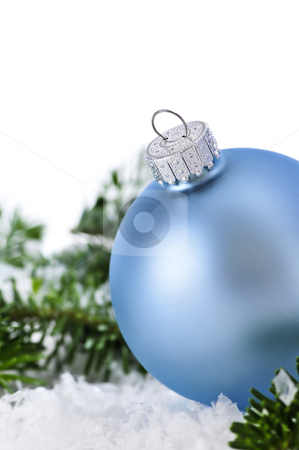 To use this stock image in your creative project, please select the size you need over to the right and click the "Add to Cart" button.
Your downloaded image will come with the Cutcaster watermark removed so don’t worry about the watermark you see on this page. Christmas ornament stock photo, Blue Christmas decoration in snow with pine branches by Elena Elisseeva