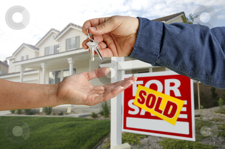 To use this stock image in your creative project, please select the size you need over to the right and click the "Add to Cart" button.
Your downloaded image will come with the Cutcaster watermark removed so don’t worry about the watermark you see on this page. Handing Over the House Keys in Front of New Home stock photo, Handing Over the House Keys in Front of a Beautiful New Home. by Andy Dean