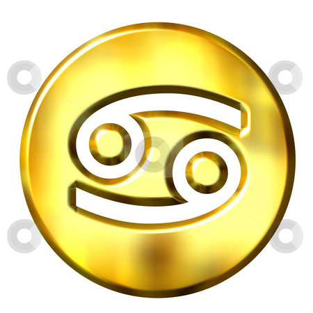cancers zodiac sign. 3d golden Cancer zodiac sign
