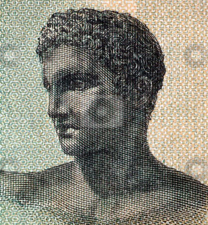 To use this stock image in your creative project, please select the size you need over to the right and click the "Add to Cart" button.
Your downloaded image will come with the Cutcaster watermark removed so don’t worry about the watermark you see on this page. Ancient Greek Teenager stock photo, Ancient Greek Teenager on one million drachmai 1944 banknote from Greece by Georgios Kollidas