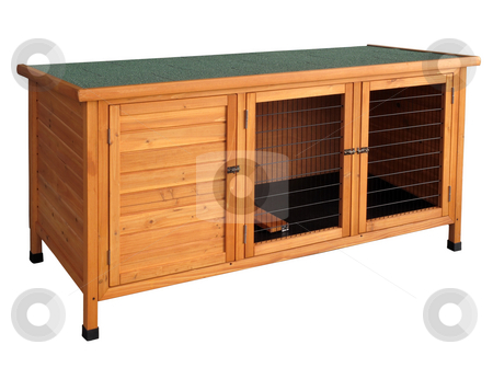 Wooden rabbit hutch isolated over white. Wooden rabbit hutch isolated over white. stock photo, Wooden rabbit hutch isolated over white. by Stephen Rees