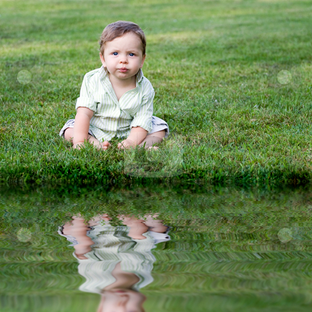To use this stock image in your creative project, please select the size you need over to the right and click the "Add to Cart" button.
Your downloaded image will come with the Cutcaster watermark removed so don’t worry about the watermark you see on this page. Cute Baby in the Grass stock photo, Cute young infant sitting in the grass all alone. by Todd Arena