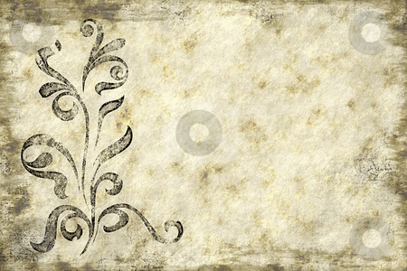 Floral grunge design Floral grunge design stock photo, Large floral grunge design on old paper or parchment by Phil Morley