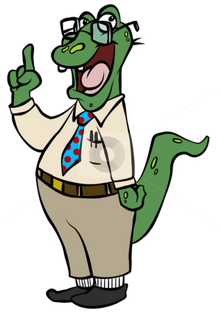 Nerdy Alligator Nerdy Alligator stock photo, A nerdy reptile who obviously knows what he's talking about. by Jonathan Cooke