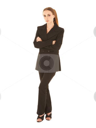 To use this stock image in your creative project, please select the size you need over to the right and click the "Add to Cart" button.
Your downloaded image will come with the Cutcaster watermark removed so don’t worry about the watermark you see on this page. Young caucasian businesswoman stock photo, Young adult brunette businesswoman in a black office outfit on a white background. by Sean Nel