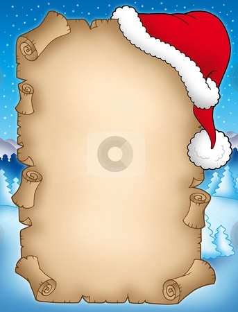 To use this stock image in your creative project, please select the size you need over to the right and click the "Add to Cart" button.
Your downloaded image will come with the Cutcaster watermark removed so don’t worry about the watermark you see on this page. Winter parchment with Santas hat stock photo, Winter parchment with Santas hat - color illustration. by Klara Viskova