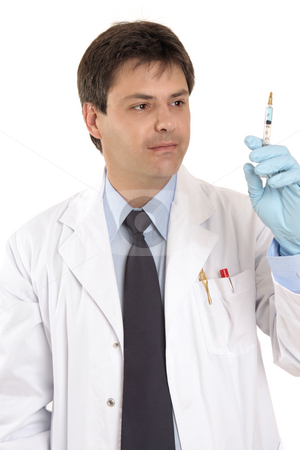 To use this stock image in your creative project, please select the size you need over to the right and click the "Add to Cart" button.
Your downloaded image will come with the Cutcaster watermark removed so don’t worry about the watermark you see on this page. Medical practitioner with syringe needle stock photo, Doctor with a syringe of medicine, insulin or vaccine or other pharmaceutical by Leah-Anne Thompson