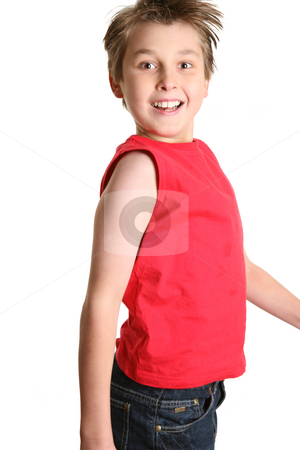To use this stock image in your creative project, please select the size you need over to the right and click the "Add to Cart" button.
Your downloaded image will come with the Cutcaster watermark removed so don’t worry about the watermark you see on this page. Jumping Boy stock photo, Happy smiling boy jumping into the air- side view, white background by Leah-Anne Thompson
