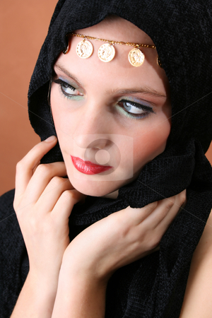 To use this stock image in your creative project, please select the size you need over to the right and click the "Add to Cart" button.
Your downloaded image will come with the Cutcaster watermark removed so don’t worry about the watermark you see on this page. Folk Dress stock photo, Female model with blue eyes wearing traditional folk dress by Vanessa Van Rensburg