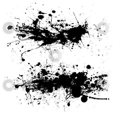 To use this stock image in your creative project, please select the size you need over to the right and click the "Add to Cart" button.
Your downloaded image will come with the Cutcaster watermark removed so don’t worry about the watermark you see on this page. Splat dribble grunge stock vector clipart, Two ink splat designs with dribble and paint spots by Michael Travers