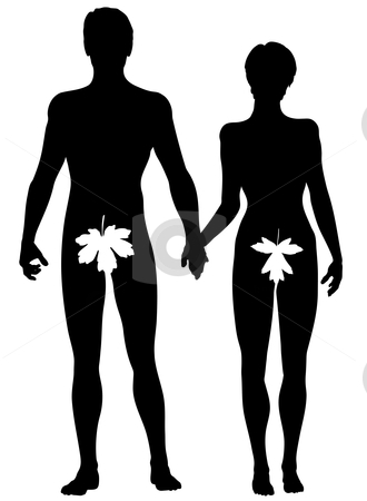 To use this stock image in your creative project, please select the size you need over to the right and click the "Add to Cart" button.
Your downloaded image will come with the Cutcaster watermark removed so don’t worry about the watermark you see on this page. Adam and Eve stock vector clipart, Editable vector silhouette of Adam and Eve by Robert Adrian Hillman