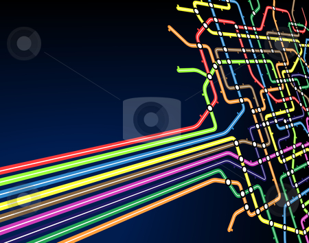 Subway slant Subway slant stock vector clipart, Abstract editable vector background of a subway map by Robert Adrian Hillman