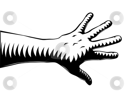 To use this stock image in your creative project, please select the size you need over to the right and click the "Add to Cart" button.
Your downloaded image will come with the Cutcaster watermark removed so don’t worry about the watermark you see on this page. Woodcut hand stock vector clipart, Editable vector illustration of a hand in woodcut style by Robert Adrian Hillman