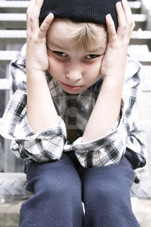 Street Kid Street Kid stock photo, Depressed street kid sits on a fire escape stairs of grungy backlane building. Cool filter and some added contrast for effect. Focus on face.
One of my kids on the street series which might be useful for poverty, homelessness, social welfare, charity organisations. by Leah-Anne Thompson