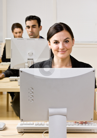 To use this stock image in your creative project, please select the size you need over to the right and click the "Add to Cart" button.
Your downloaded image will come with the Cutcaster watermark removed so don’t worry about the watermark you see on this page. Businesswoman typing on computer stock photo, Businesswoman typing on computer by Jonathan Ross