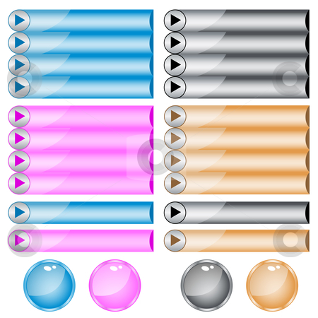 To use this stock image in your creative project, please select the size you need over to the right and click the "Add to Cart" button.
Your downloaded image will come with the Cutcaster watermark removed so don’t worry about the watermark you see on this page. Web buttons assorted colors and shapes stock vector clipart, Web buttons assorted colors and shapes. Isolated on white. by toots77