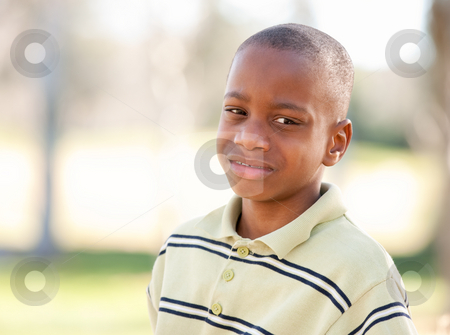 Young Melancholy African American Boy Young Melancholy African American Boy stock photo, Young Melancholy African American Boy in The Park. by Andy Dean