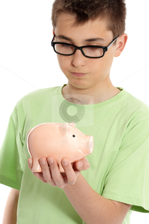 Boy holding a piggy bank money piggy bank money. Boy holding a piggy bank money