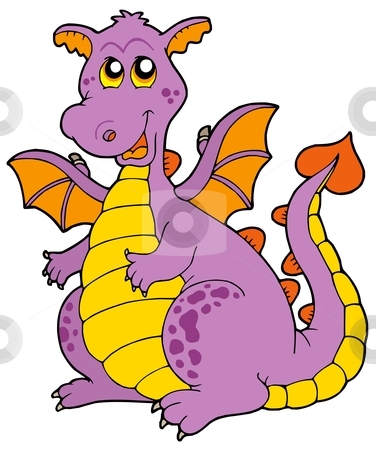 Big purple dragon stock vector clipart Big purple dragon vector