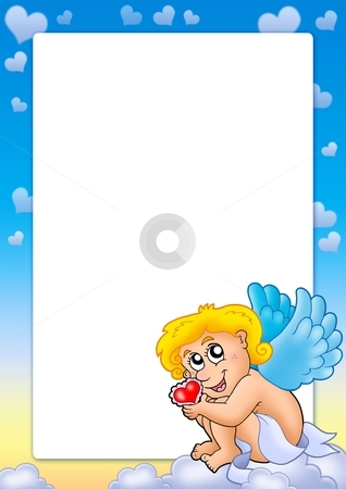 Valentine frame with Cupid 6 Valentine frame with Cupid 6 stock photo, Valentine frame with Cupid 6 - color illustration. by Klara Viskova