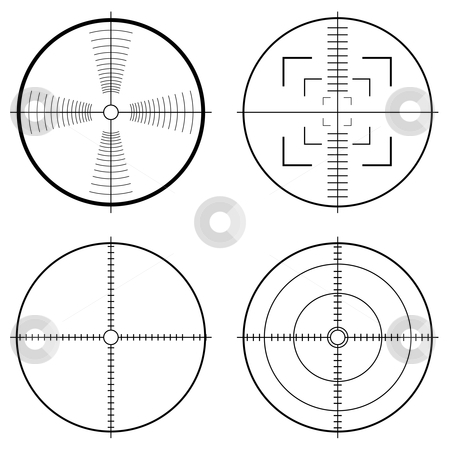 Hunting sight tragets Hunting sight tragets stock vector clipart, Illustration of a hunting sight with target lines and guide to aim by Michael Travers