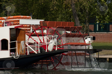 Riverboat paddles Riverboat paddles stock photo, Movement of water by riverboat paddle wheel by Steve Mann