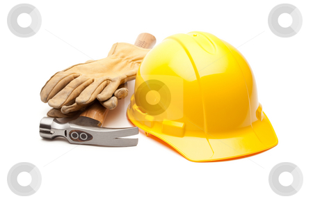 To use this stock image in your creative project, please select the size you need over to the right and click the "Add to Cart" button.
Your downloaded image will come with the Cutcaster watermark removed so don’t worry about the watermark you see on this page. Yellow Hard Hat, Gloves and Hammer on White stock photo, Yellow Hard Hat, Gloves and Hammer Isolated on White. by Andy Dean