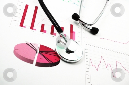 Health and medical concept Health and medical concept stock photo, Health and medical concept with stethoscope on diagram by Gunnar Pippel