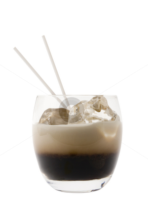 White Russian Cocktail White Russian Cocktail stock photo, White Russian mixed drink on white bakground by Gabe Palmer
