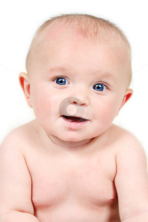 Closeup of Cute little baby boy Closeup of Cute little baby boy stock photo, Cute little baby boy taken closeup and isolated on white by Melissa King