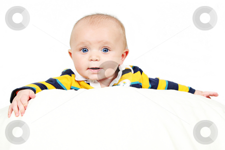 Closeup of Cute little baby boy Closeup of Cute little baby boy stock photo, Cute little baby boy taken closeup on white by Melissa King