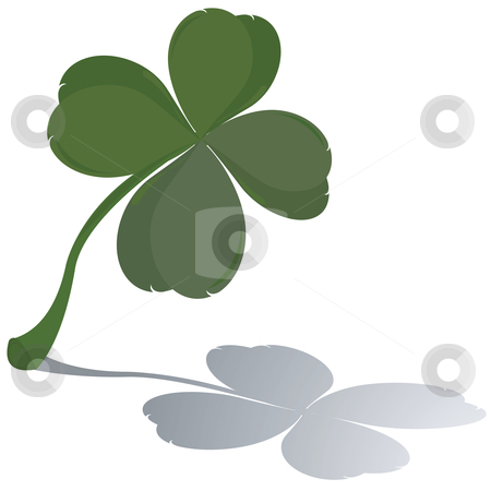 Fresh four leaf clover Fresh four leaf clover stock vector clipart, Fresh four leaf clover with reflection by Richard Laschon