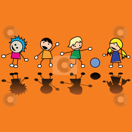 Children Children stock vector clipart, Happy children by Richard Laschon
