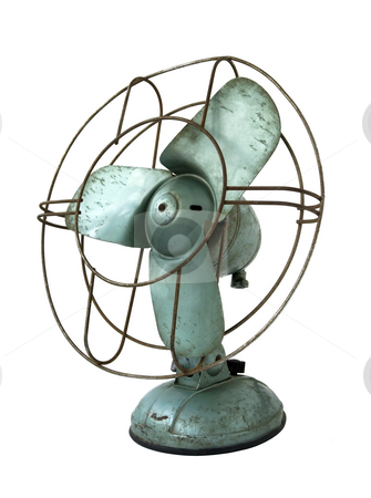 Electric Fan Electric Fan stock photo, Old rusty electric fan isolated on white background by Laurent Davoust