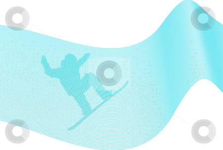 Snowboarder Over Lines Snowboarder Over Lines stock photo, Silhouetteof a snowboarder over lines background by Superdumb