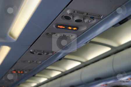 Airplane cabin ceiling Airplane cabin ceiling stock photo, Airplane ceiling in a cabin by Laurent Davoust