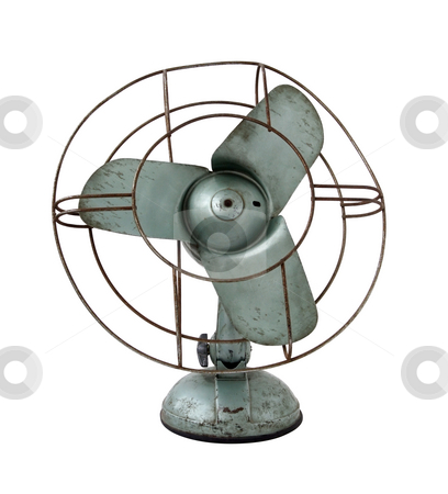Electric Fan Electric Fan stock photo, Old rusty electric fan isolated on white background by Laurent Davoust