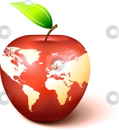 world map globe vector. Apple Globe with World Map