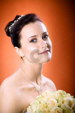 To use this stock image in your creative project, please select the size you need over to the right and click the "Add to Cart" button.
Your downloaded image will come with the Cutcaster watermark removed so don’t worry about the watermark you see on this page. Bride hairstyle stock photo, A example of bride hairstyle by Val Thoermer