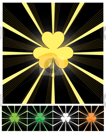 To use this stock image in your creative project, please select the size you need over to the right and click the "Add to Cart" button.
Your downloaded image will come with the Cutcaster watermark removed so don’t worry about the watermark you see on this page. Shamrock and sunburst stock vector clipart, Shamrock and sunburst - vector illustrations by Nikola Stulic